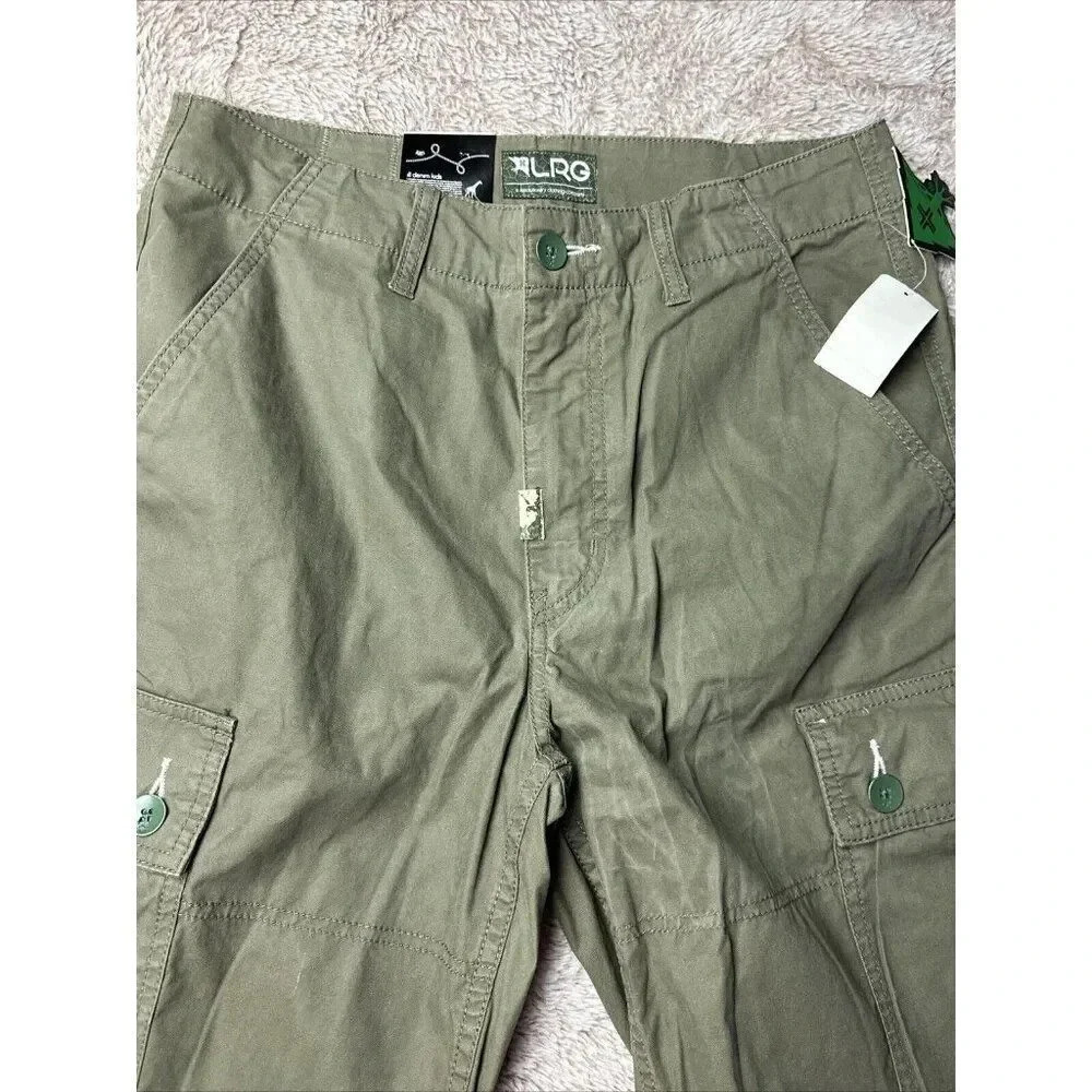 LRG Men’s Lifted Research Group Ripstop Cargo Shorts Green Size 30 New - Picture 13 of 14